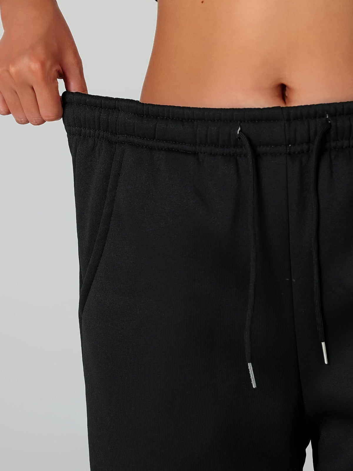 Fleece Cuffed Joggers Women's Drawstring Sweatpants Elastic Waist – Casual, Home Loungewear, Gift