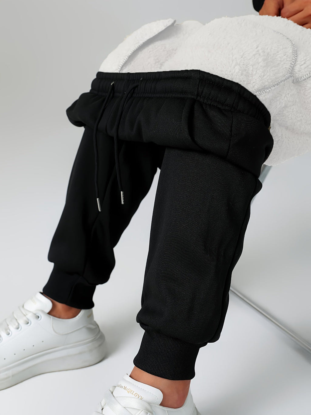 Fleece Cuffed Joggers Women's Drawstring Sweatpants Elastic Waist – Casual, Home Loungewear, Gift