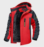 Fleece Hooded Jacket Green Waterproof Men's – Outdoor, Camping, Hiking, Winter Warmth