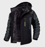 Fleece Hooded Jacket Green Waterproof Men's – Outdoor, Camping, Hiking, Winter Warmth