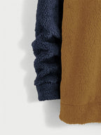 Fleece Hoodie and Jogger Set Men's Color-Block Kangaroo Pocket Tracksuit – Casual, Loungewear