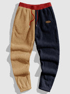 Fleece Hoodie and Jogger Set Men's Color-Block Kangaroo Pocket Tracksuit – Casual, Loungewear