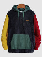 Fleece Hoodie and Jogger Set Men's Color-Block Kangaroo Pocket Tracksuit – Casual, Loungewear