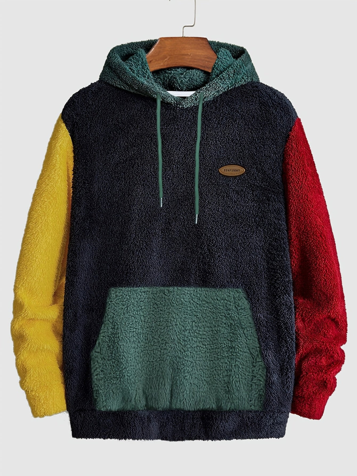 Fleece Hoodie and Jogger Set Men's Color-Block Kangaroo Pocket Tracksuit – Casual, Loungewear