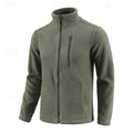 Fleece Jacket Men's Stand-Collar Full-Zip Green – Casual, Outdoor · Faylori