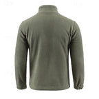 Fleece Jacket Men's Stand-Collar Full-Zip Green – Casual, Outdoor · Faylori