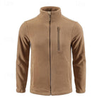 Fleece Jacket Men's Stand-Collar Full-Zip Green – Casual, Outdoor · Faylori