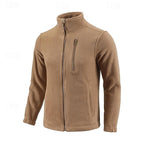 Fleece Jacket Men's Stand-Collar Full-Zip Green – Casual, Outdoor · Faylori