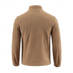 Fleece Jacket Men's Stand-Collar Full-Zip Green – Casual, Outdoor · Faylori