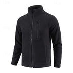 Fleece Jacket Men's Stand-Collar Full-Zip Green – Casual, Outdoor · Faylori