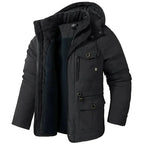 Fleece Lined Hooded Parka Men's Winter Jacket Khaki Multi-Pocket – Casual, Outdoor, Warm, Gift