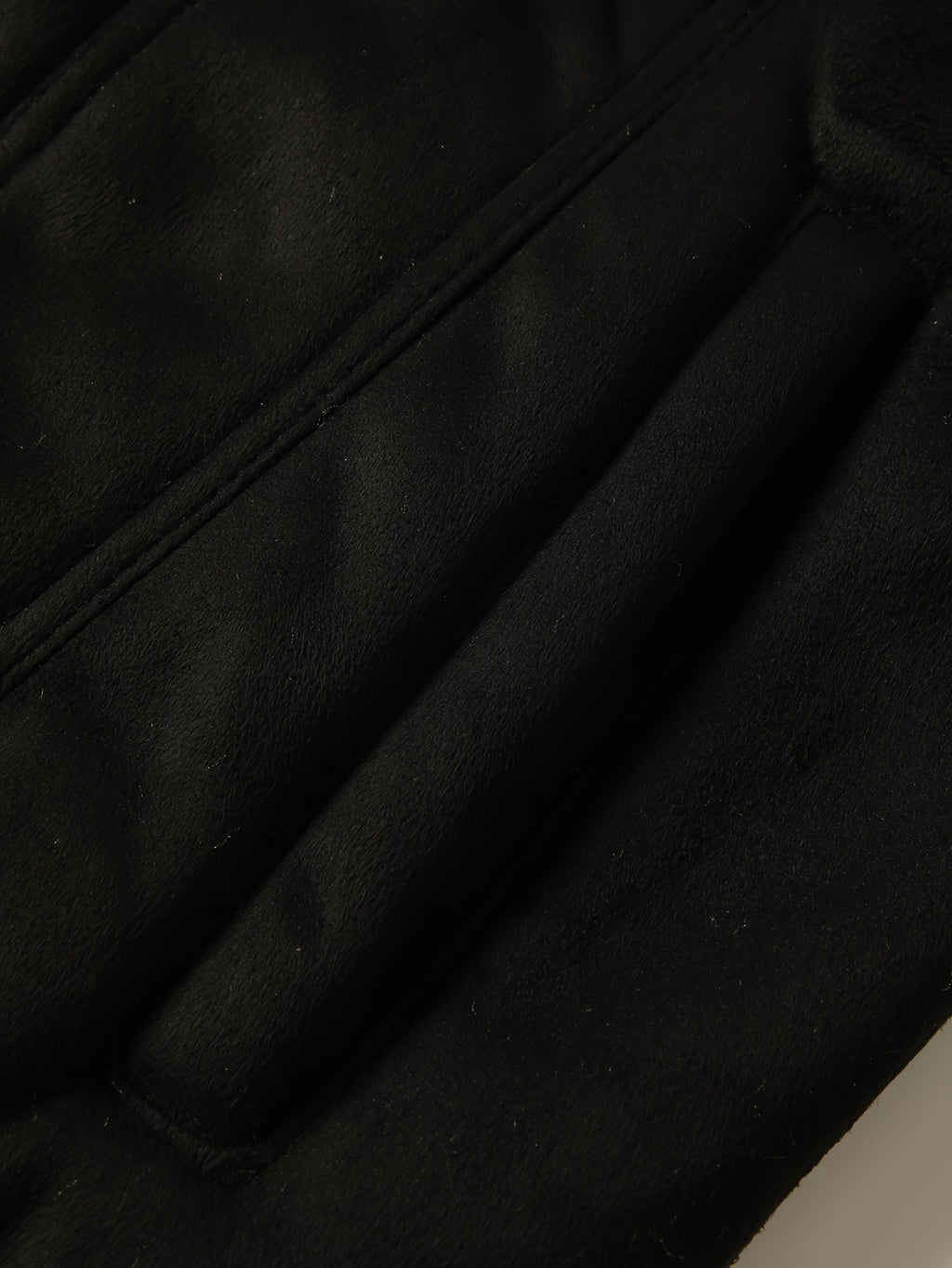 Fleece-Lined Trucker Jacket Men's Black Suede with Fur Collar – Casual, Winter Outerwear Gift