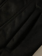 Fleece-Lined Trucker Jacket Men's Black Suede with Fur Collar – Casual, Winter Outerwear Gift