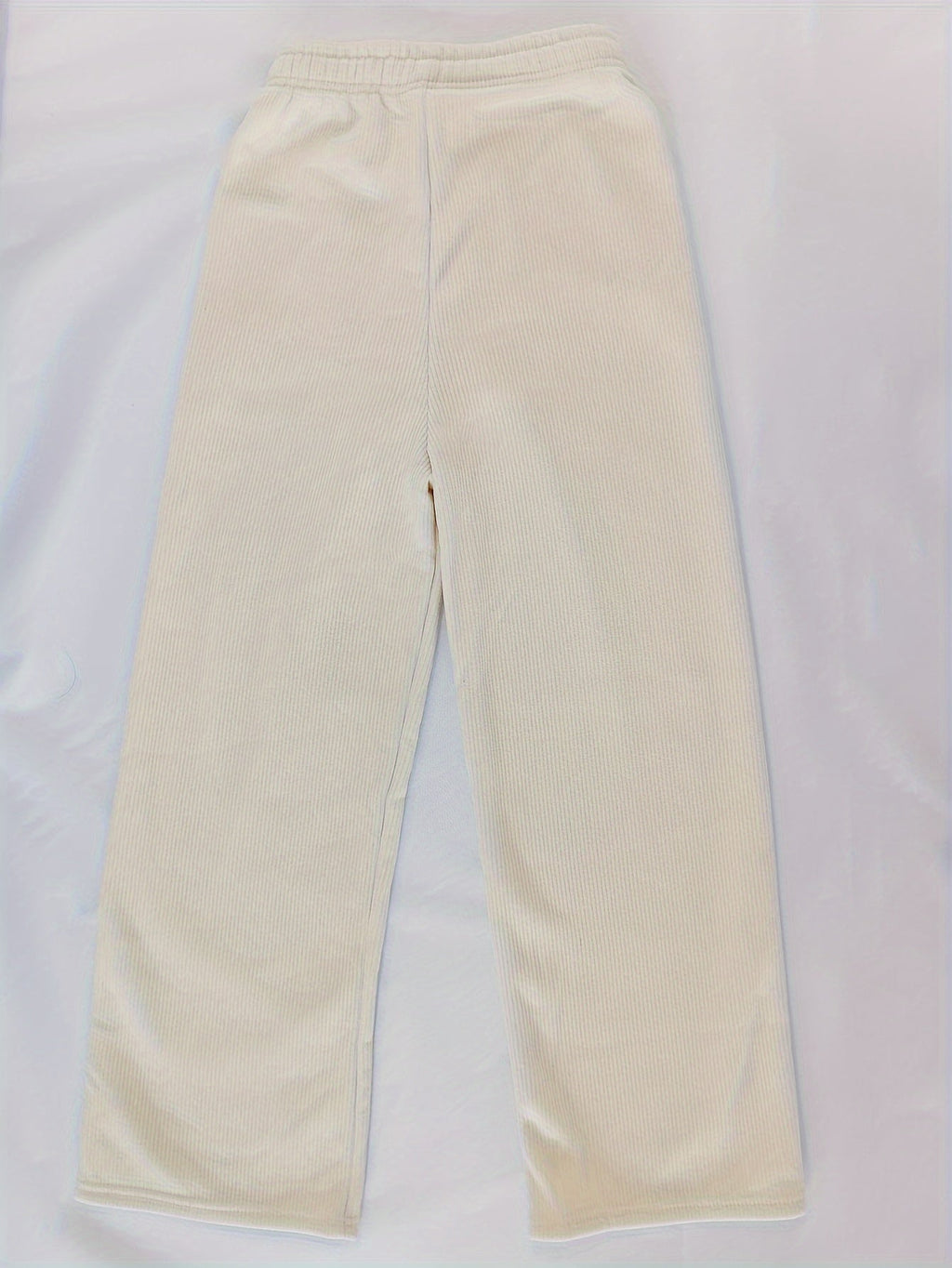 Fleece-Lined Wide-Leg Lounge Pants Women's Corduroy Warm Thermal Bottoms – Casual, Winter Home Wear