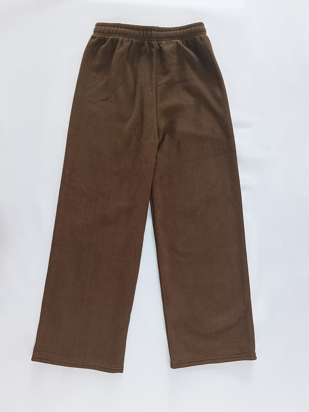 Fleece-Lined Wide-Leg Lounge Pants Women's Corduroy Warm Thermal Bottoms – Casual, Winter Home Wear