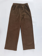 Fleece-Lined Wide-Leg Lounge Pants Women's Corduroy Warm Thermal Bottoms – Casual, Winter Home Wear