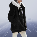 Fleece Teddy Jacket Women's Oversized Hooded Zip-Up Green – Casual, Winter, Office, Gift