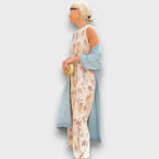 Floral Print Maxi Dress with Airy Cardigan Set Women's Sleeveless – Casual, Holiday, Office, Gift