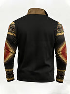 Half-Zip Pullover Sweatshirt Men's Aztec Southwestern Print Stand Collar – Casual, Everyday