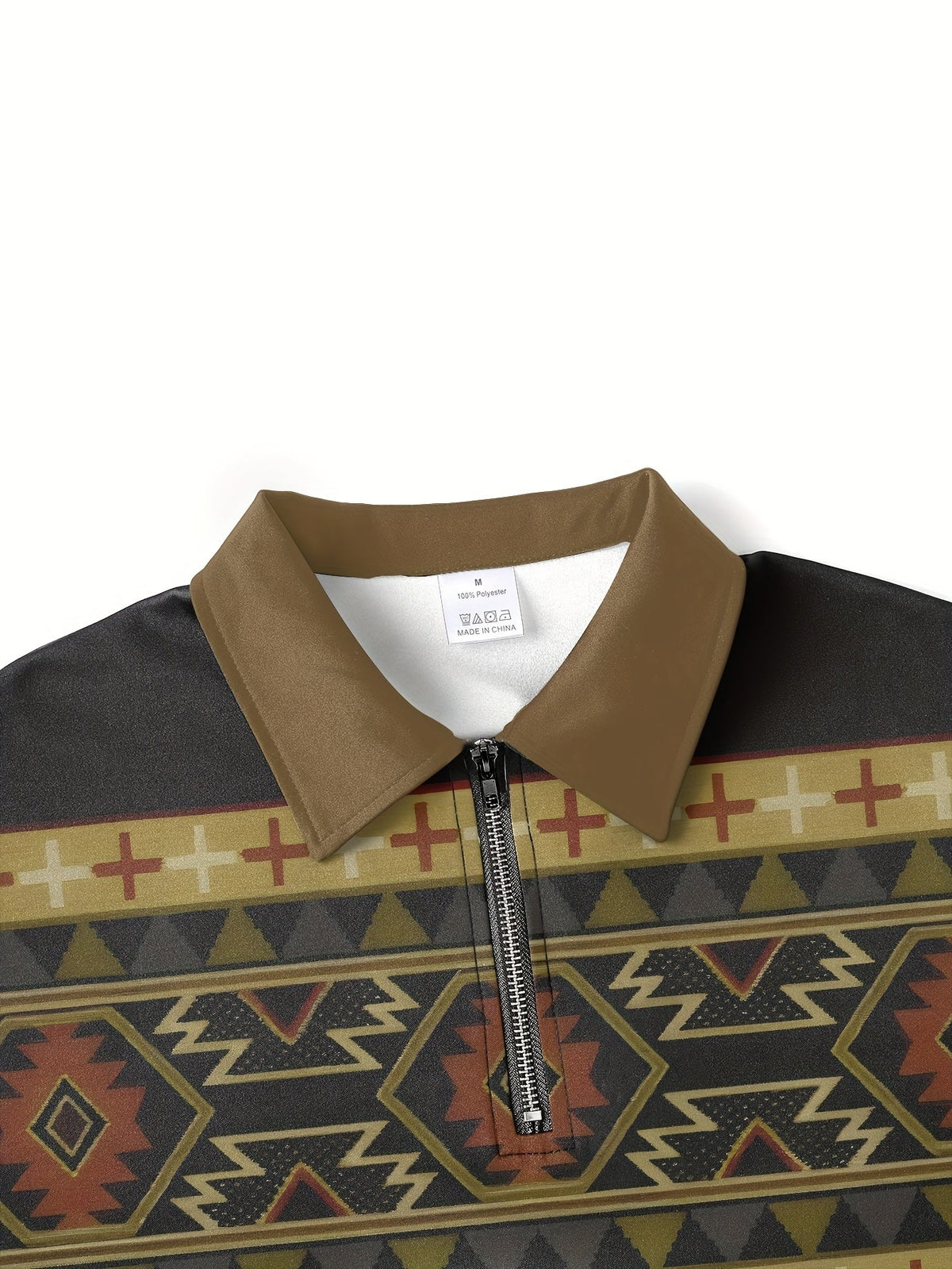 Half-Zip Pullover Sweatshirt Men's Aztec Southwestern Print Stand Collar – Casual, Everyday