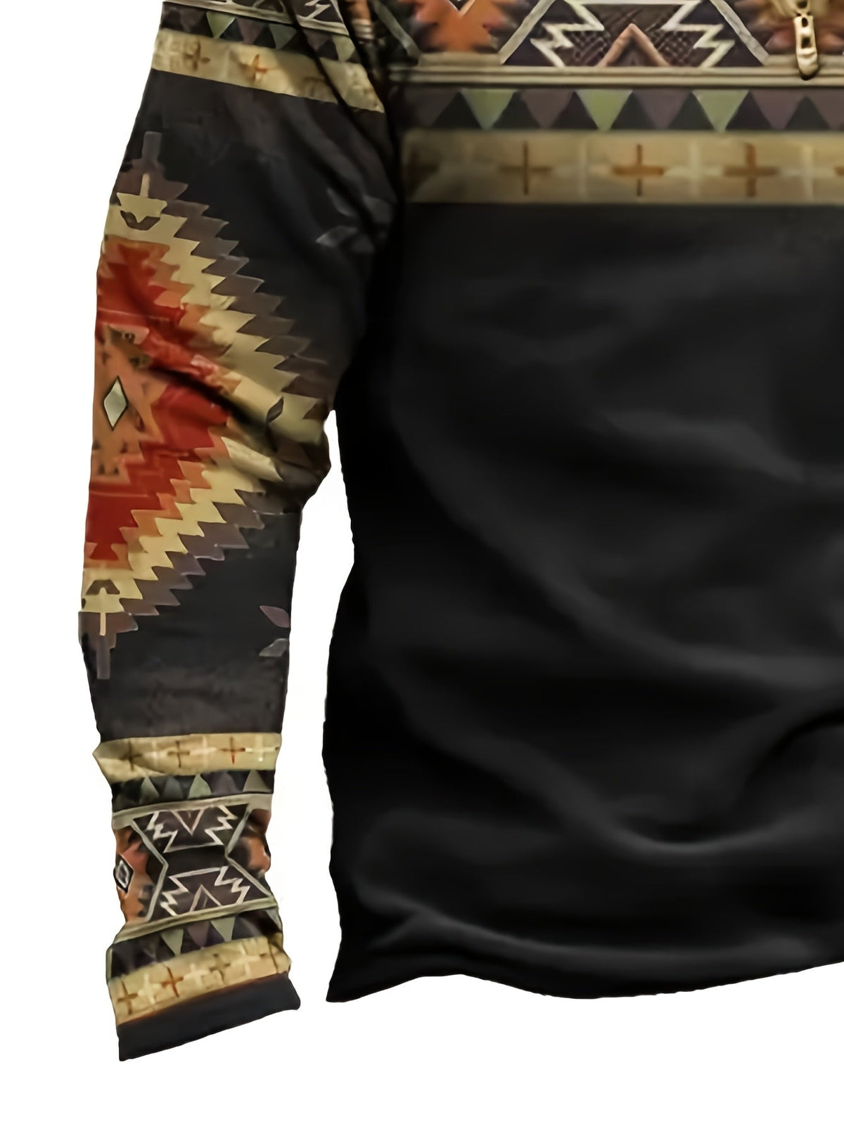 Half-Zip Pullover Sweatshirt Men's Aztec Southwestern Print Stand Collar – Casual, Everyday