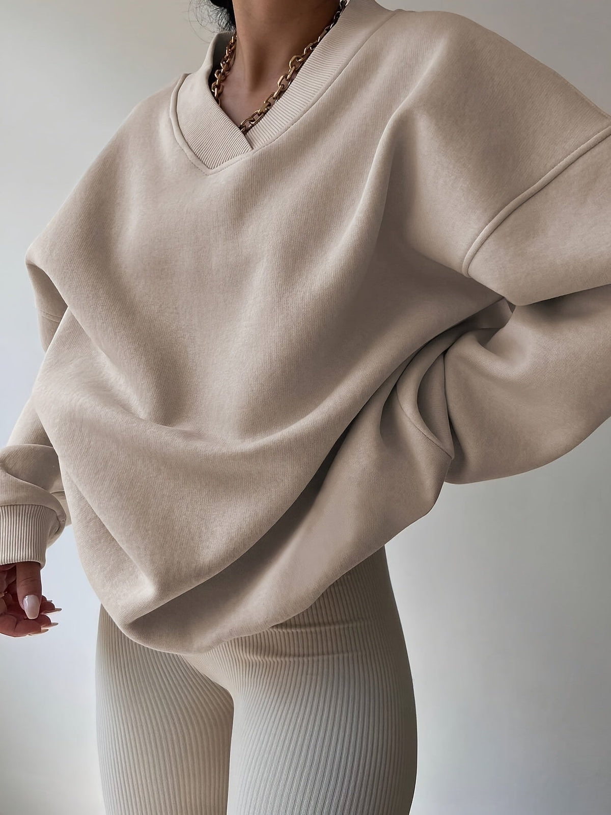 Half-Zip Sweatshirt Women's Oversized Relaxed Fit Long Sleeve Pullover – Casual, Office, Everyday Comfort