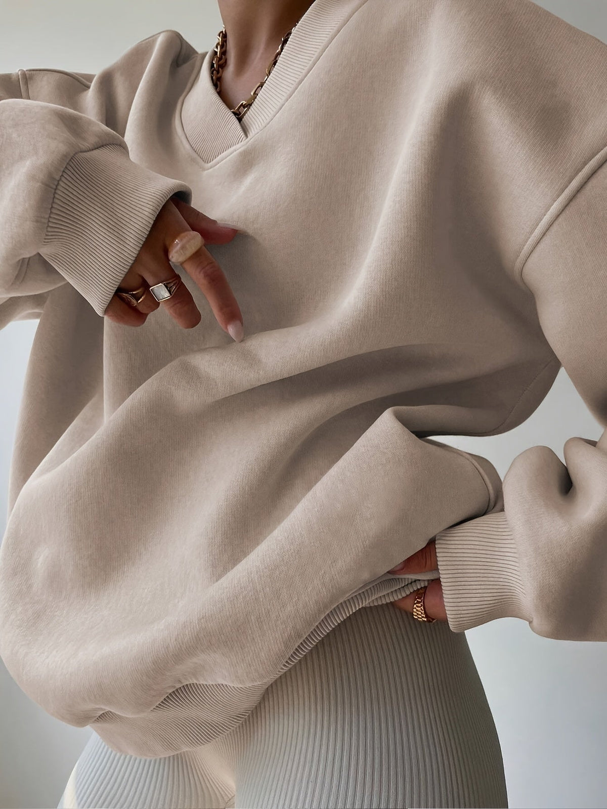 Half-Zip Sweatshirt Women's Oversized Relaxed Fit Long Sleeve Pullover – Casual, Office, Everyday Comfort