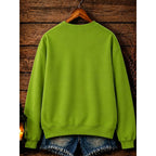 Halloween Sweatshirt Green Witch Print Crew Neck Women's – Casual, Holiday Costume, Party, Gift