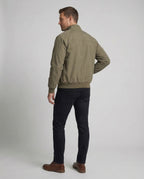 Harrington Jacket Men's Olive Green Full-Zip Check Lining Stand Collar – Casual, Office