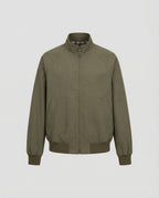 Harrington Jacket Men's Olive Green Full-Zip Check Lining Stand Collar – Casual, Office