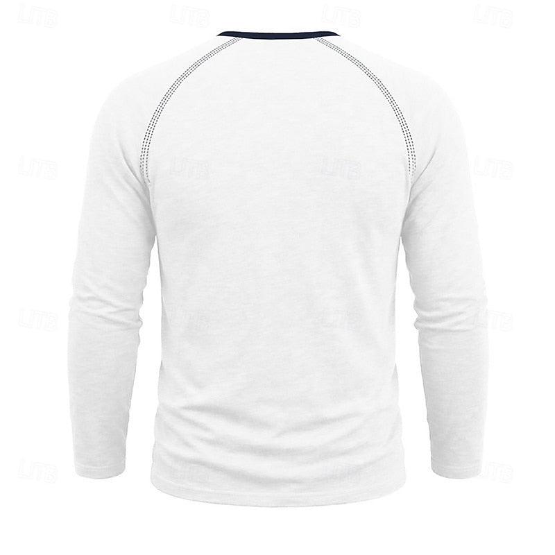Henley Shirt Men's Long Sleeve Button Neck Army Green – Casual, Office, Gift · Faylori