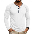 Henley Shirt Men's Long Sleeve Button Neck Army Green – Casual, Office, Gift · Faylori