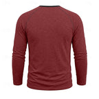 Henley Shirt Men's Long Sleeve Button Neck Army Green – Casual, Office, Gift · Faylori