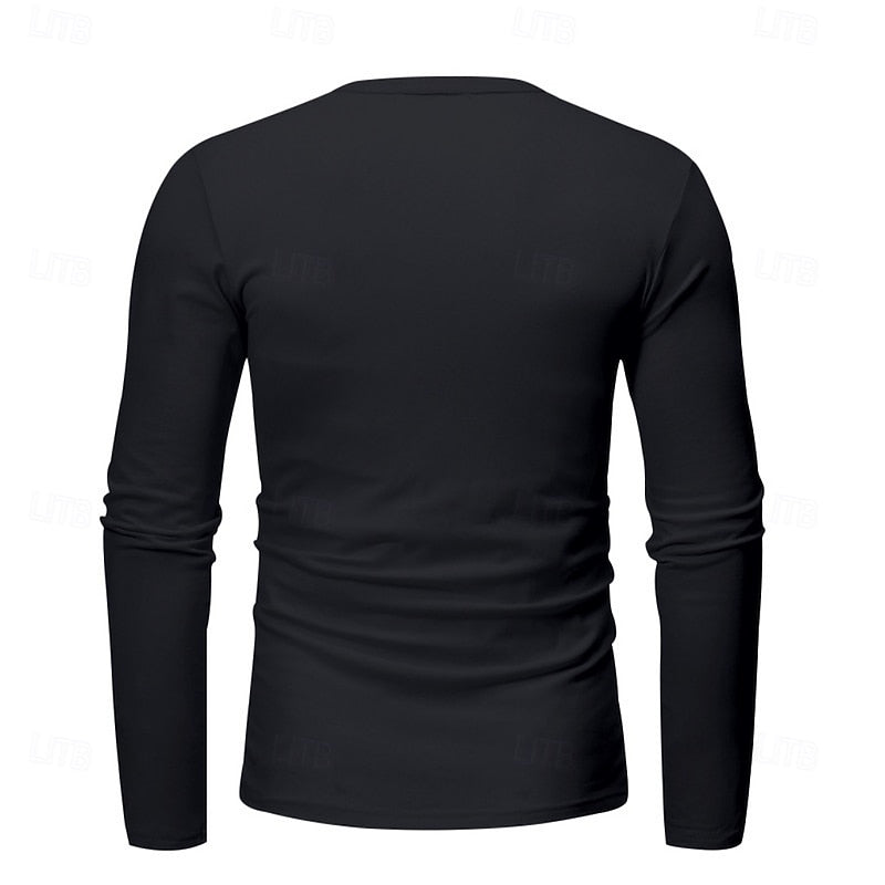 Henley Shirt Men's Long-Sleeve Button Neck Solid Color – Casual, Office · Faylori