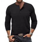 Henley Shirt Men's Long-Sleeve Button Neck Solid Color – Casual, Office · Faylori