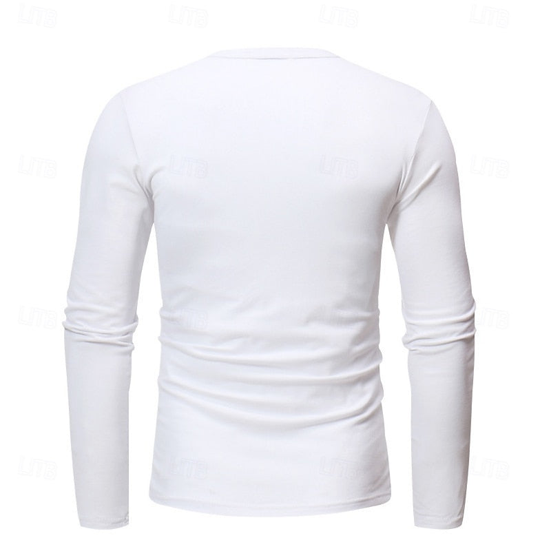 Henley Shirt Men's Long-Sleeve Button Neck Solid Color – Casual, Office · Faylori