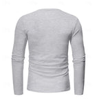 Henley Shirt Men's Long-Sleeve Button Neck Solid Color – Casual, Office · Faylori