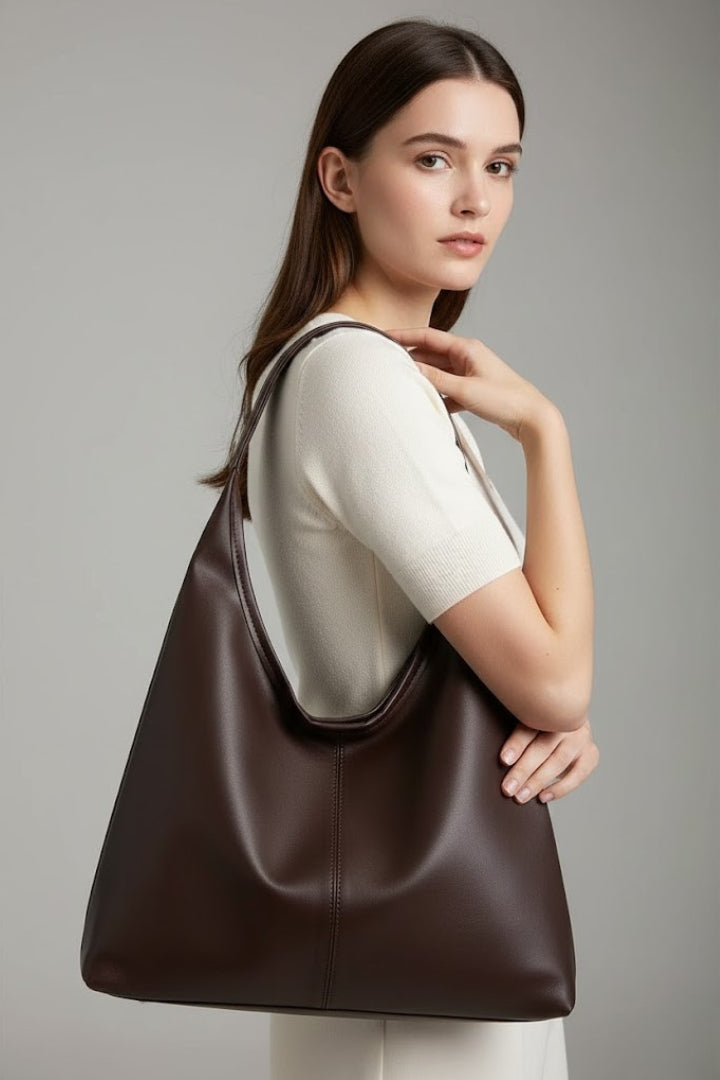 Hobo Shoulder Bag Brown Faux Leather Women's – Casual, Office · Faylori