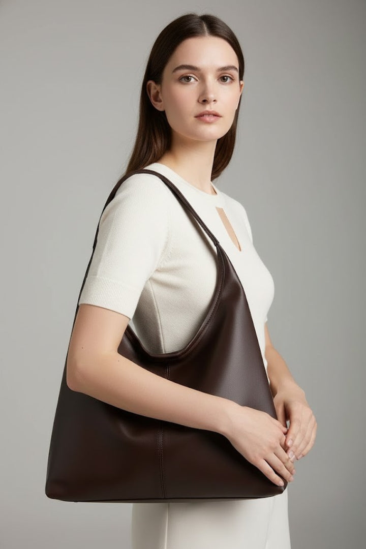 Hobo Shoulder Bag Brown Faux Leather Women's – Casual, Office · Faylori
