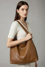 Hobo Shoulder Bag Brown Faux Leather Women's – Casual, Office · Faylori