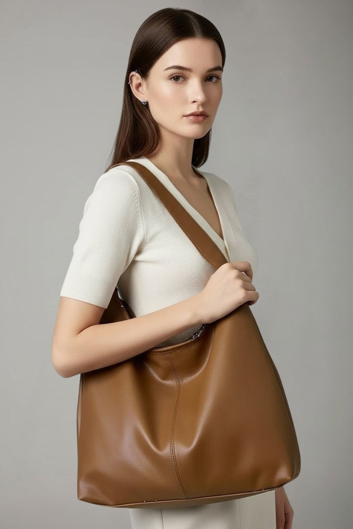 Hobo Shoulder Bag Brown Faux Leather Women's – Casual, Office · Faylori