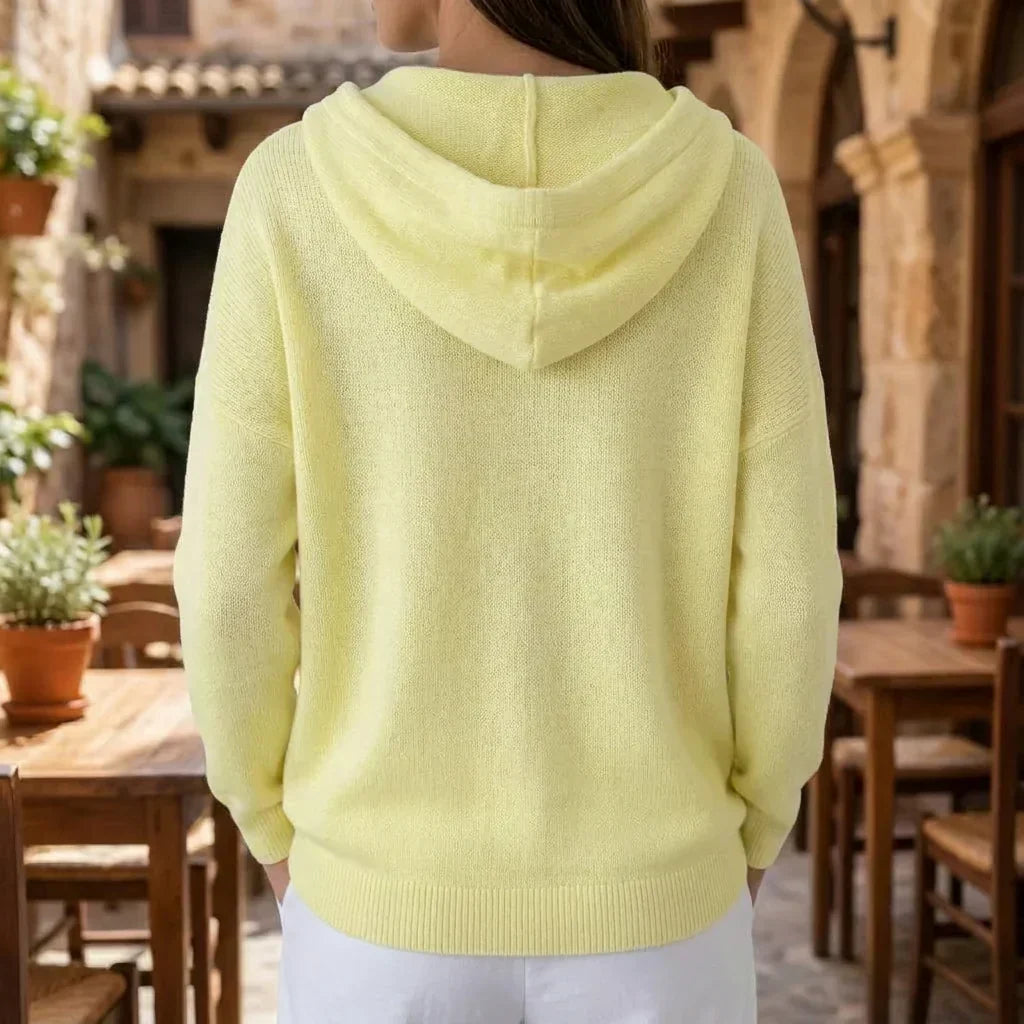 Hooded Cardigan Women's Pink Button-Front Knit Sweater with Pockets – Casual, Office, Holiday, Gift