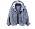 Hooded Denim Jacket Women's Oversized Light Blue – Casual, Everyday · Faylori