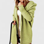 Hooded Knit Cardigan Oversized Women's Long Sleeve Open Front Sweater – Casual, Everyday