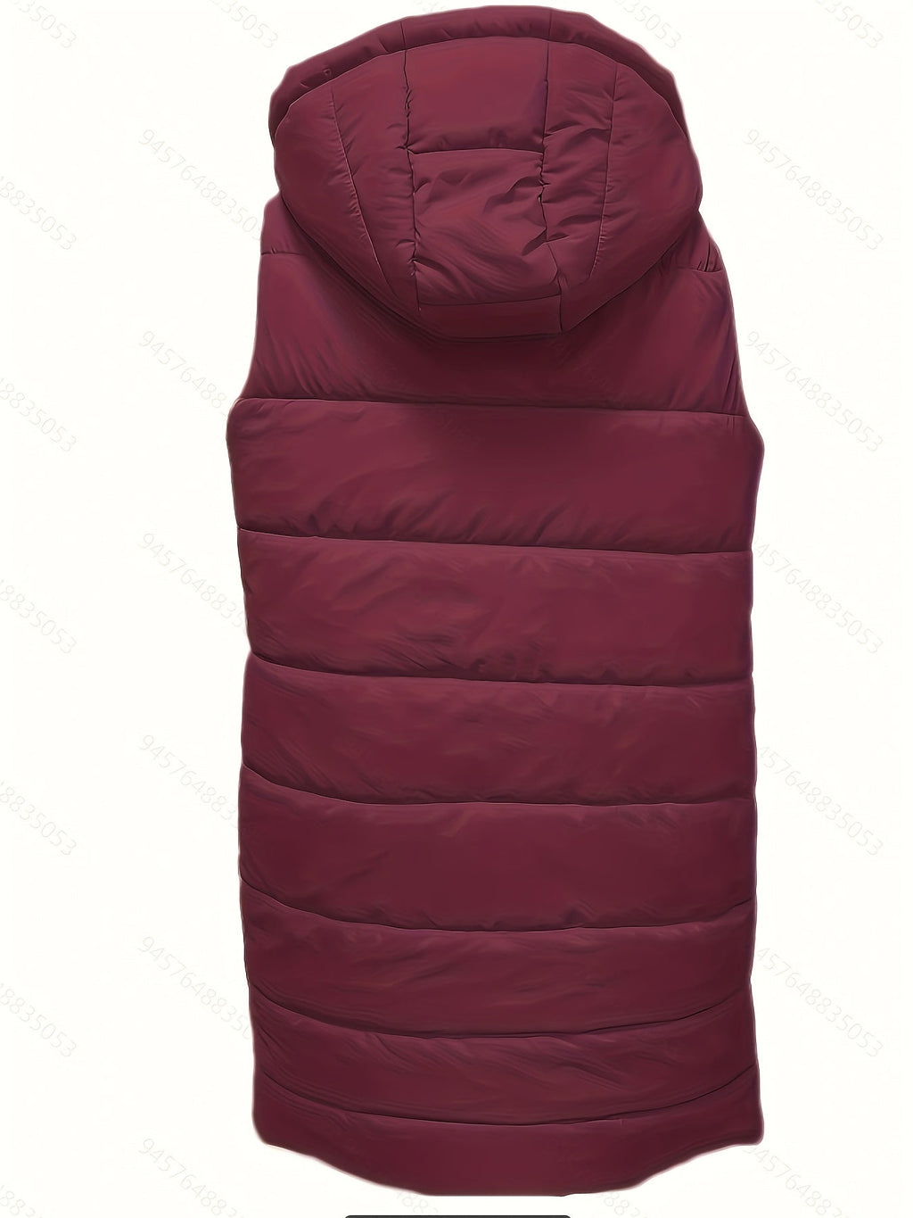Hooded Padded Vest Women's Longline Sleeveless Puffer with Snap Buttons – Casual, Winter Layering Outerwear