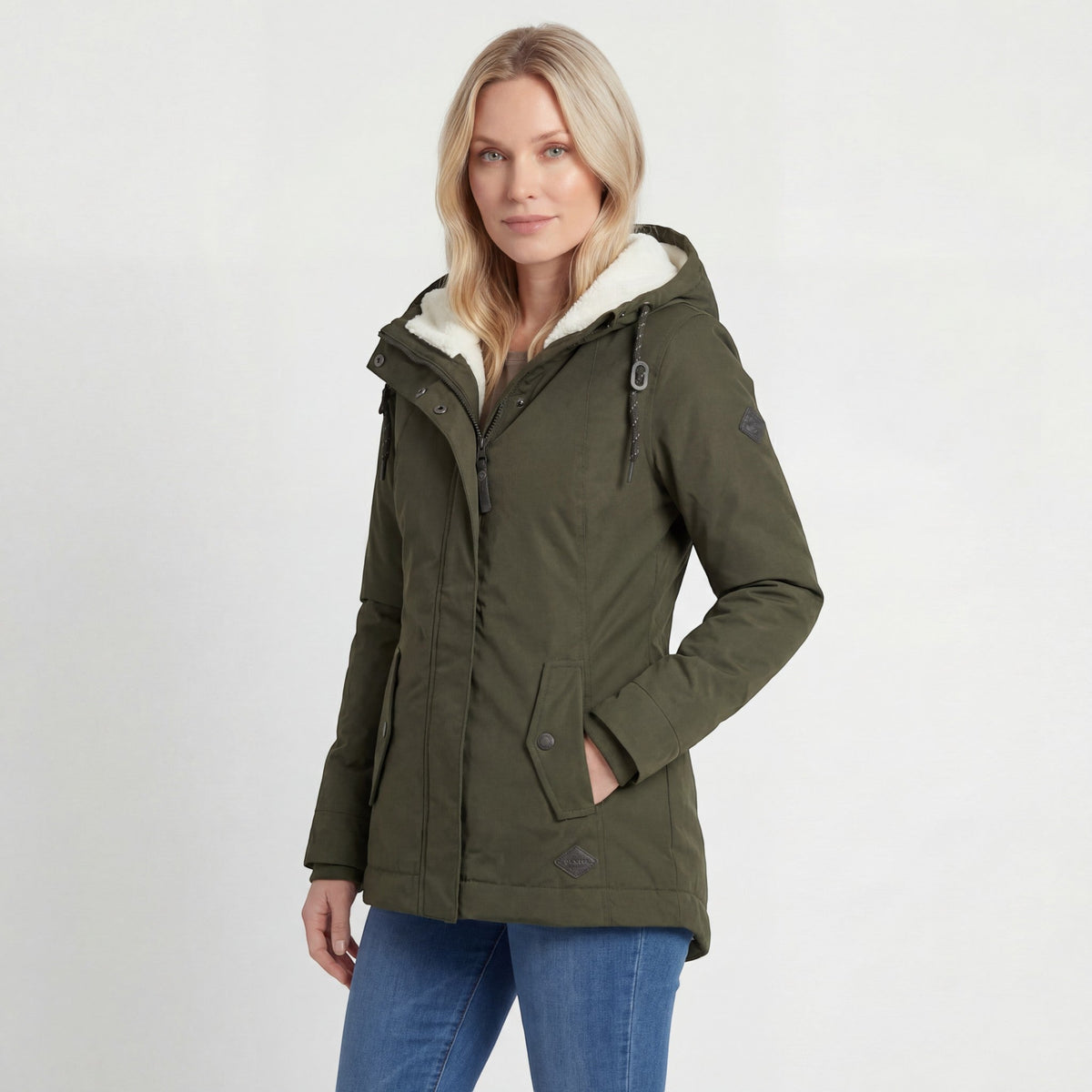 Hooded Parka Jacket Black Fleece-Lined Waterproof Women's – Casual, Winter, Everyday