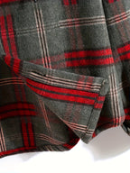 Hooded Plaid Shirt Jacket Men's Gray Orange Button-Up Shacket with Pocket – Casual, Fall Layering, Gift