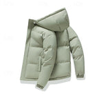 Hooded Puffer Jacket Men's Insulated Zip-Up Winter Coat – Casual, Outdoor · Faylori