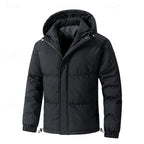 Hooded Puffer Jacket Men's Insulated Zip-Up Winter Coat – Casual, Outdoor · Faylori