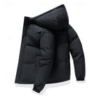 Hooded Puffer Jacket Men's Insulated Zip-Up Winter Coat – Casual, Outdoor · Faylori